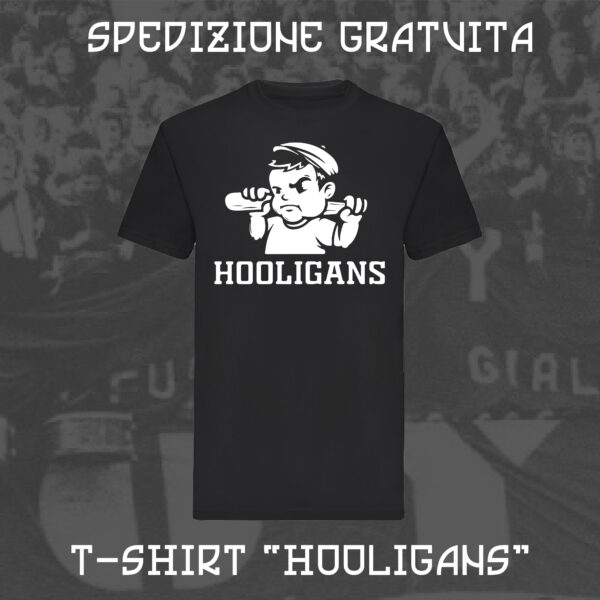 T-Shirt Hooligans Ultras Lifestyle Life 100% Cotone Personalizzata Nera Ultras Liberi