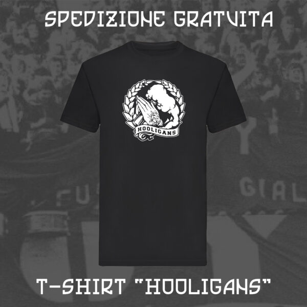 T-Shirt Hooligans Ultras Lifestyle Life 100% Cotone Personalizzata Nera Ultras Liberi