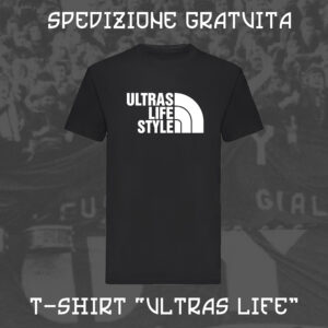 T-Shirt Hooligans Ultras Lifestyle Life 100% Cotone Personalizzata Nera Ultras Liberi