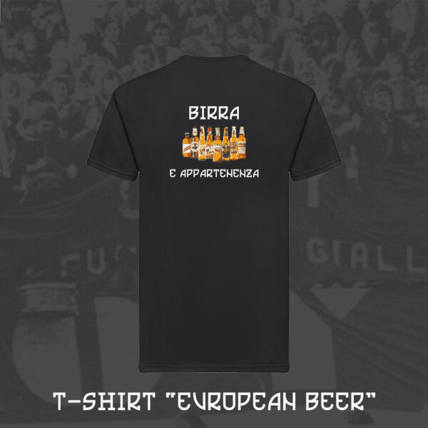 T-Shirt Ultras European Beer Birra Europea 100% Cotone Personalizzata Nera Ultras Liberi